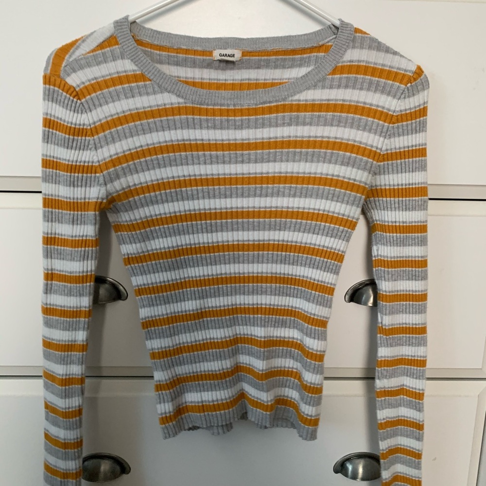 Yellow striped long sleeve shirt